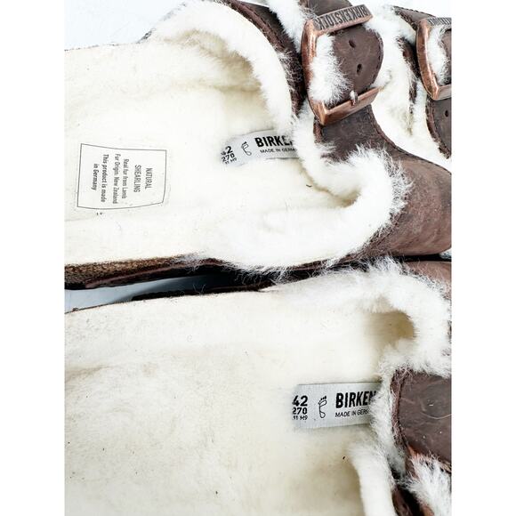 Birkenstock‎ Arizona Shearling Sandal Habana Waxy Leather Oiled EU 42 US 9-95 main image 5